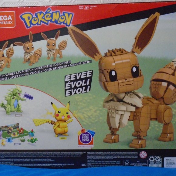MEGA CONSTRUX, POKEMON, JUMBO EEVEE, PLAY/BUILD SET, 830 PCS, BRAND NEW! - Picture 5 of 6